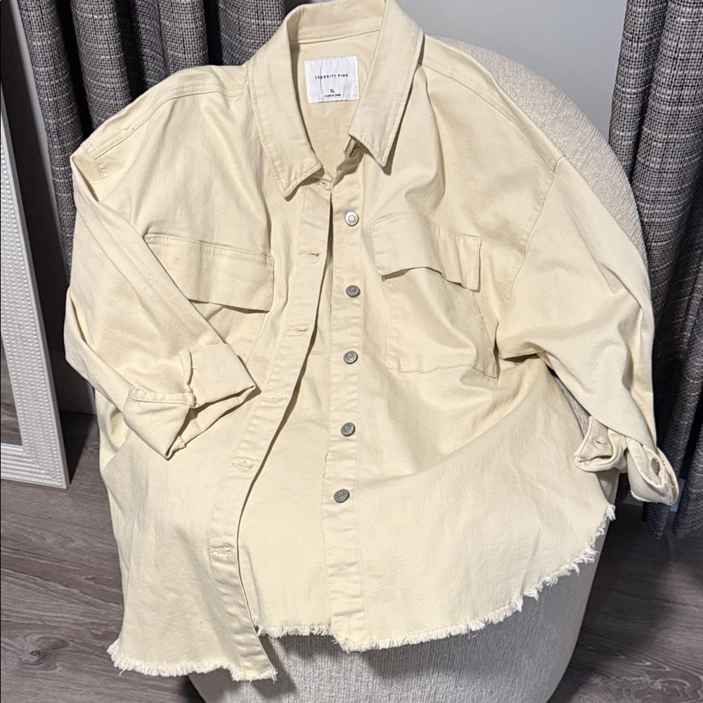 Celebrity Pink Cream Button-Up Shirt